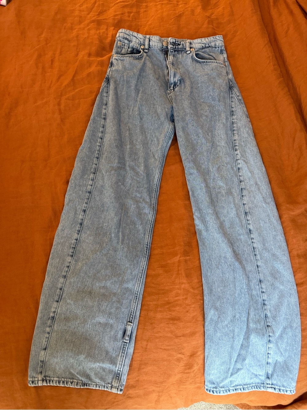 rag & bone Light Blue Wide-Leg Jeans